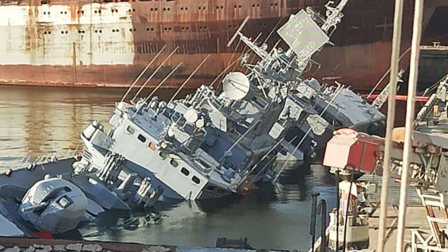 The Ukrainian Navy's Flagship Appears To Have Been Scuttled 4 The Ukrainian Navy's Flagship Appears To Have Been Scuttled