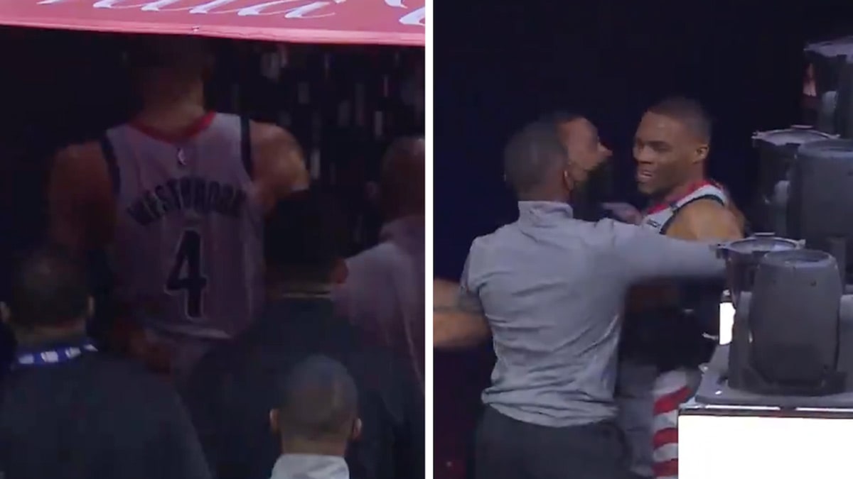 Russell Westbrook Incensed After Fan Dumps Popcorn On Him, LeBron James Outraged