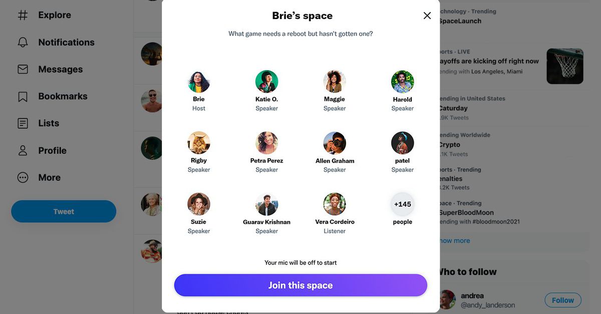 You can join Twitter’s Clubhouse-like Spaces rooms from a browser starting Wednesday