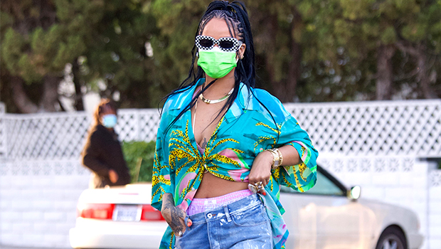 Rihanna Wears Denim Mini Skirt As She Flirts For The Camera While Promoting Fenty Gloss Bomb Heat – Photo