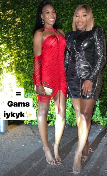 Serena Williams and Venus Williams at Brooklyn Beckham and Nicola Peltz's wedding